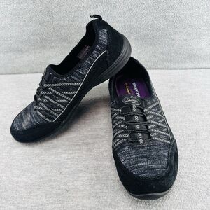 SKECHERS - Women’s Classic Fit Air-Cooled Memory Foam Slip On's Black Shoes  8.5